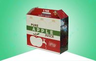 جعبه های بسته بندی کاغذ راه راه سفارشی ظروف آب میوه ای سیب با دسته قوی