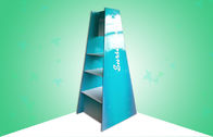 2 - دو طرفه POP کارتن جعبه نردبان شکل با قفسه / قلاب های فلزی