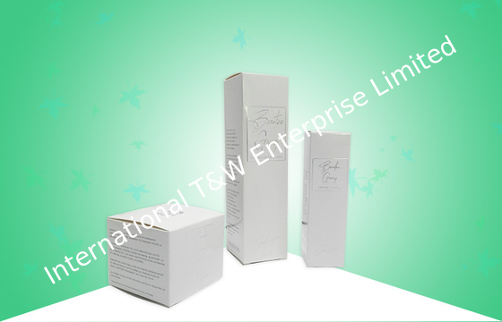 خرید جعبه های بسته بندی کاغذی سفارشی 350GSM با فرآیندهای برجسته سازی چاپ نقره ای داغ online manufacture