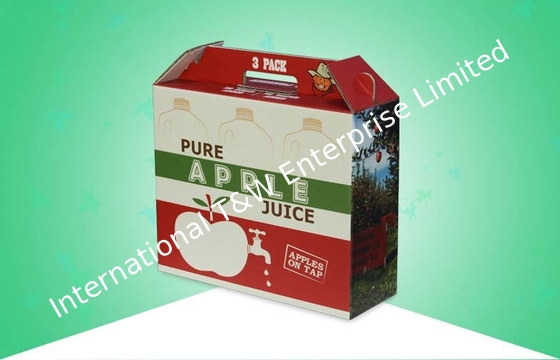 خرید جعبه های بسته بندی کاغذ راه راه سفارشی ظروف آب میوه ای سیب با دسته قوی online manufacture
