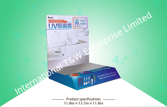 خرید صفحه نمایش پیشخوان مقوا مقوایی PP لامینیت برای دستگاه ضدعفونی کننده UV online manufacture