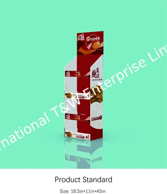خرید پایه صفحه نمایش کاغذی POS 4 قفسه صفحه نمایش راه راه برای سس غذا online manufacture