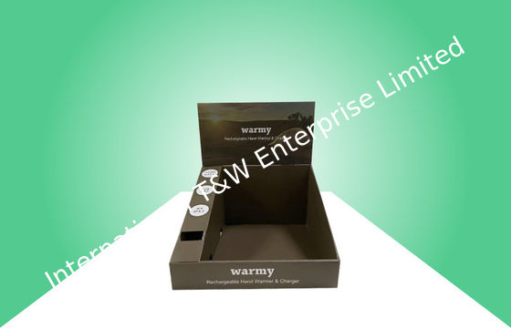 قیمت خوب صفحه نمایش کانتر مقوایی زیست تخریب پذیر روکش مات برای ارتقاء شارژر گرم آنلاین