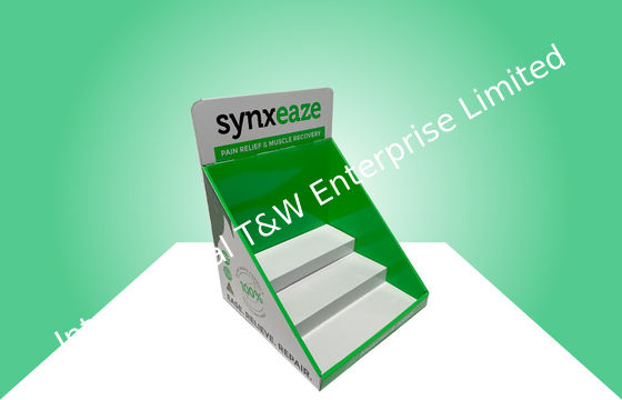 قیمت خوب پایه نمایشگر مقوایی سه طبقه برای فروش داروی مسکن آنلاین