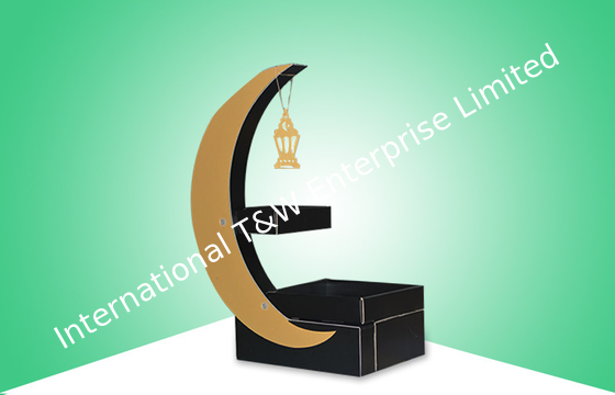 قیمت خوب Eye-catching Cardboard Display Moon Shape Model With Shelf for Selling Kids Candy آنلاین