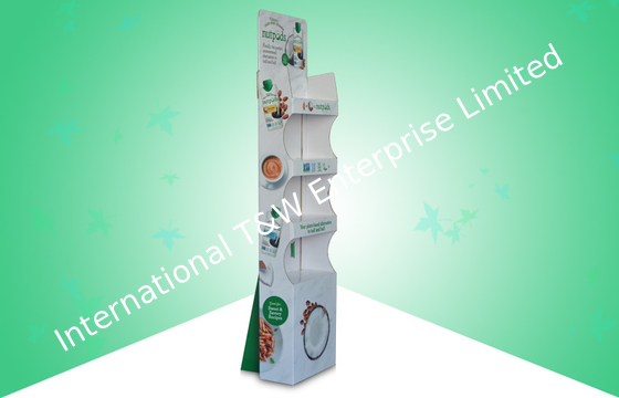 قیمت خوب Easy Built Up Corrugated Floor Displays Promoting Foods With Glossy PP Lamination آنلاین