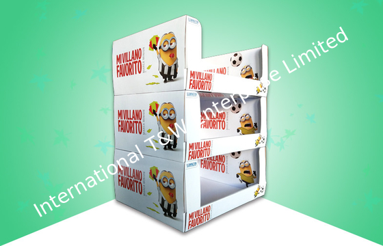 4 رنگ CMYK Minion PDQ سینی های مقوا با طراحی قابل انباشت برای بطری های نوشیدنی کودک