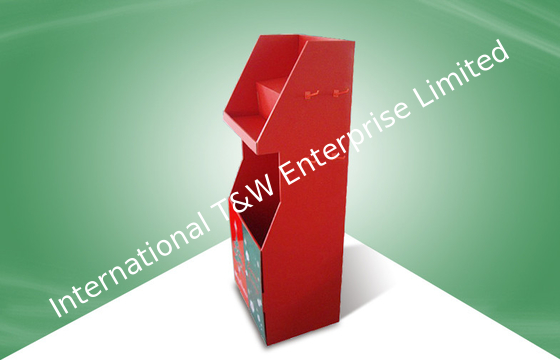 قیمت خوب Red Free Standing Display Unit Cardboard Floor Display with Hooks for Christmas Gifts آنلاین