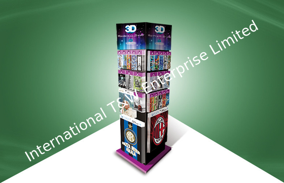قیمت خوب Four Face Show Cardboard Display Stands , Floor Standing Display Units To 3d Poster Cards آنلاین