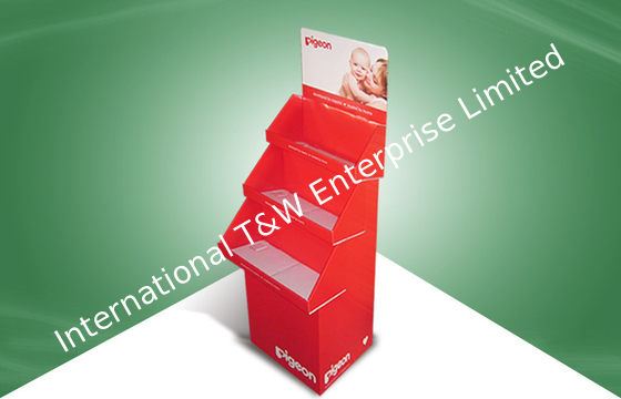 قیمت خوب نمایشگر کارتن پرده ای با نام سه جعبه ای با طراحی پشته برای فروش محصولات بچه آنلاین