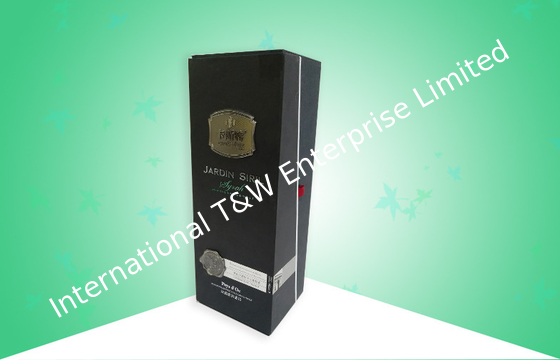 قیمت خوب جعبه بسته بندی مقوایی شراب جعبه ضخیم سفارشی با برچسب فلزی آنلاین