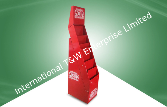 قیمت خوب Books / Brochure / Magazine Pop Cardboard Display Stand In Red Color آنلاین