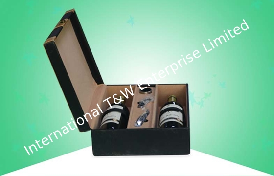 قیمت خوب جعبه های بسته بندی کاغذ Upscale / Noble ، جعبه هدیه چوبی شراب با جلوه مخملی طلایی آنلاین