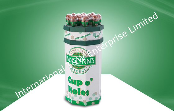 قیمت خوب 8 Faces  Recyclable Corrugated Cardboard Dump Bins Glossy / Matt PP Lamination For Cup Snacks آنلاین